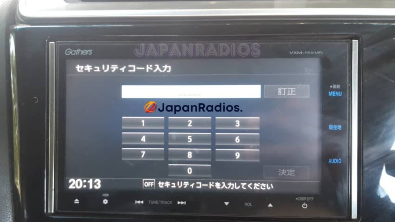 Honda Gathers radio locked error screen showing code input required