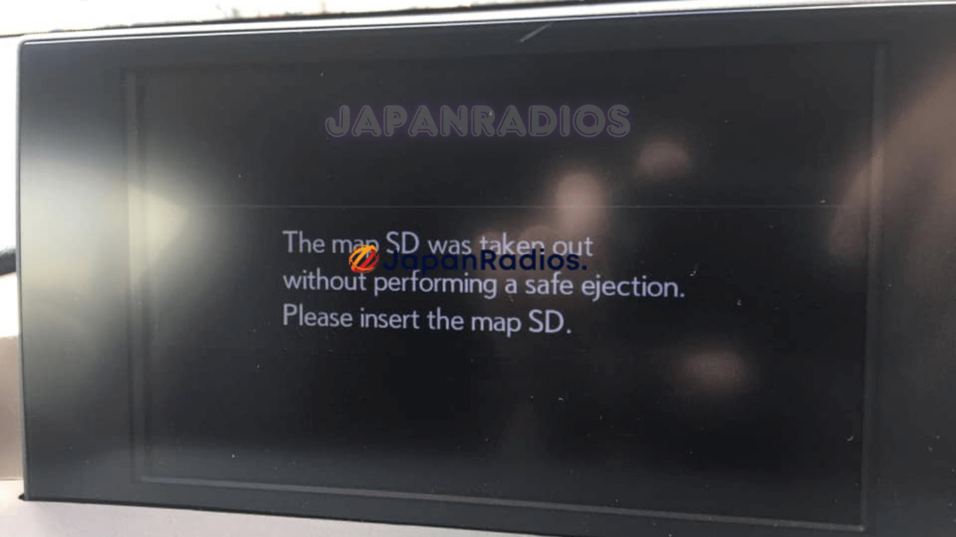 Toyota and Lexus map SD card error screen before fix