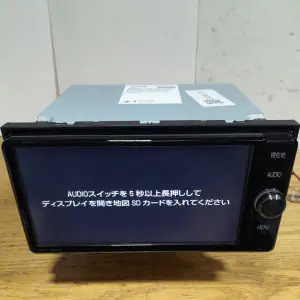 NSZT-W66T car navigation screen showing map SD card error message with fix instructions