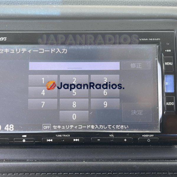 Honda Gathers VXM-165VFi unlock code Honda Gathers VXM-165VFi locked radio screen requiring a password code.